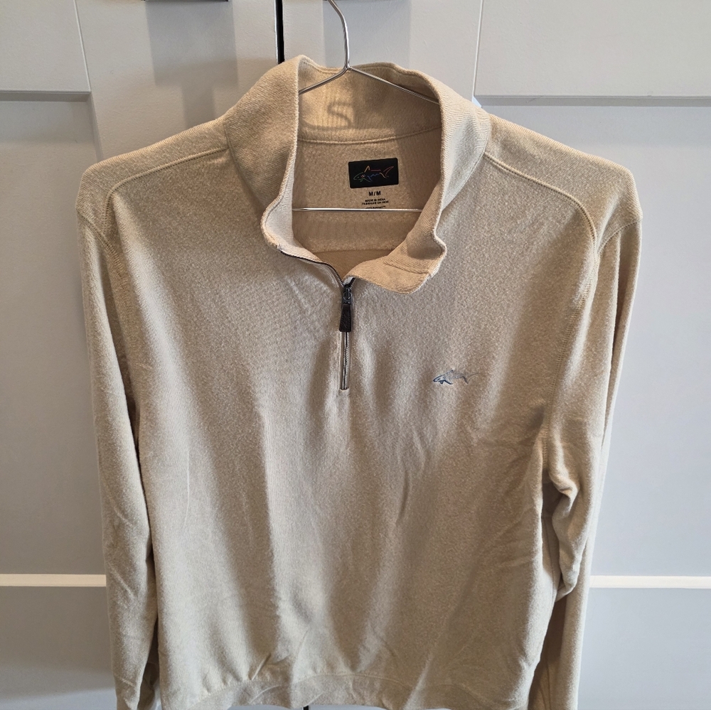 Greg Norman 1/4 Zip Cream Sweater